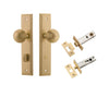 Iver Door Knob Guildford Stepped Privacy Brushed Brass Inbuilt Privacy Kit