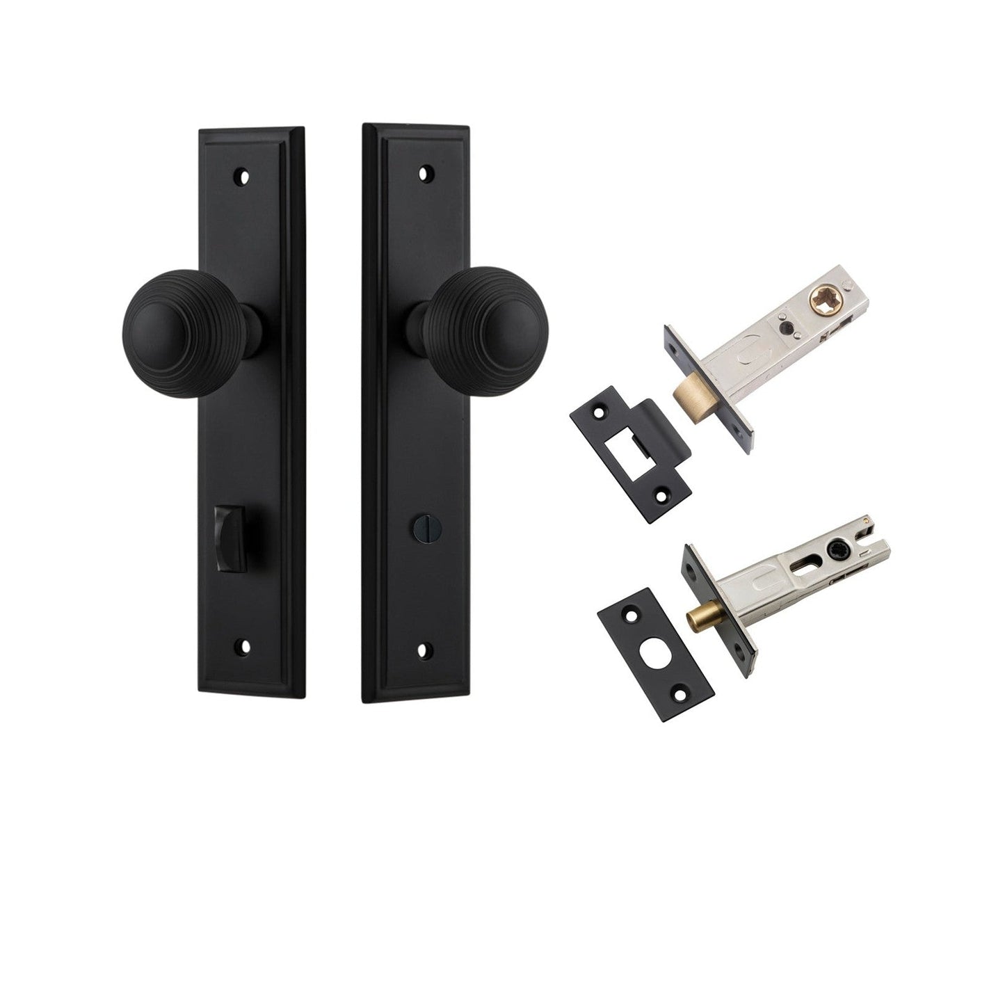 Iver Door Knob Guildford Stepped Privacy Matt Black Inbuilt Privacy Kit