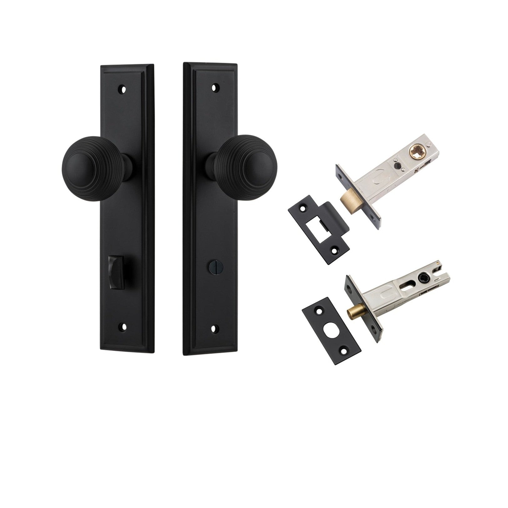 Iver Door Knob Guildford Stepped Privacy Matt Black Inbuilt Privacy Kit