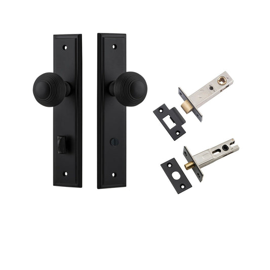 Iver Door Knob Guildford Stepped Privacy Matt Black Inbuilt Privacy Kit