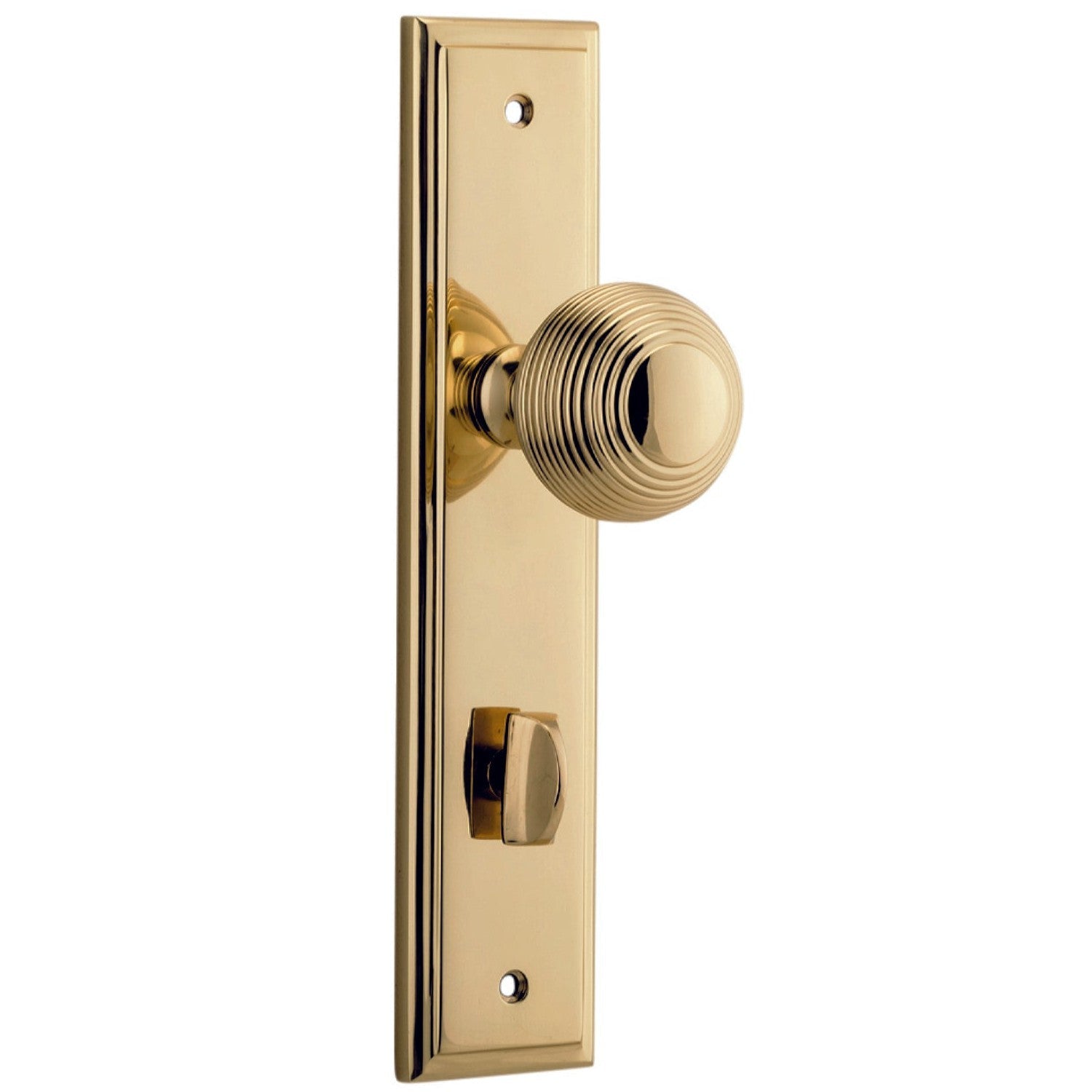 Iver Door Knob Guildford Stepped Privacy Pair Polished Brass