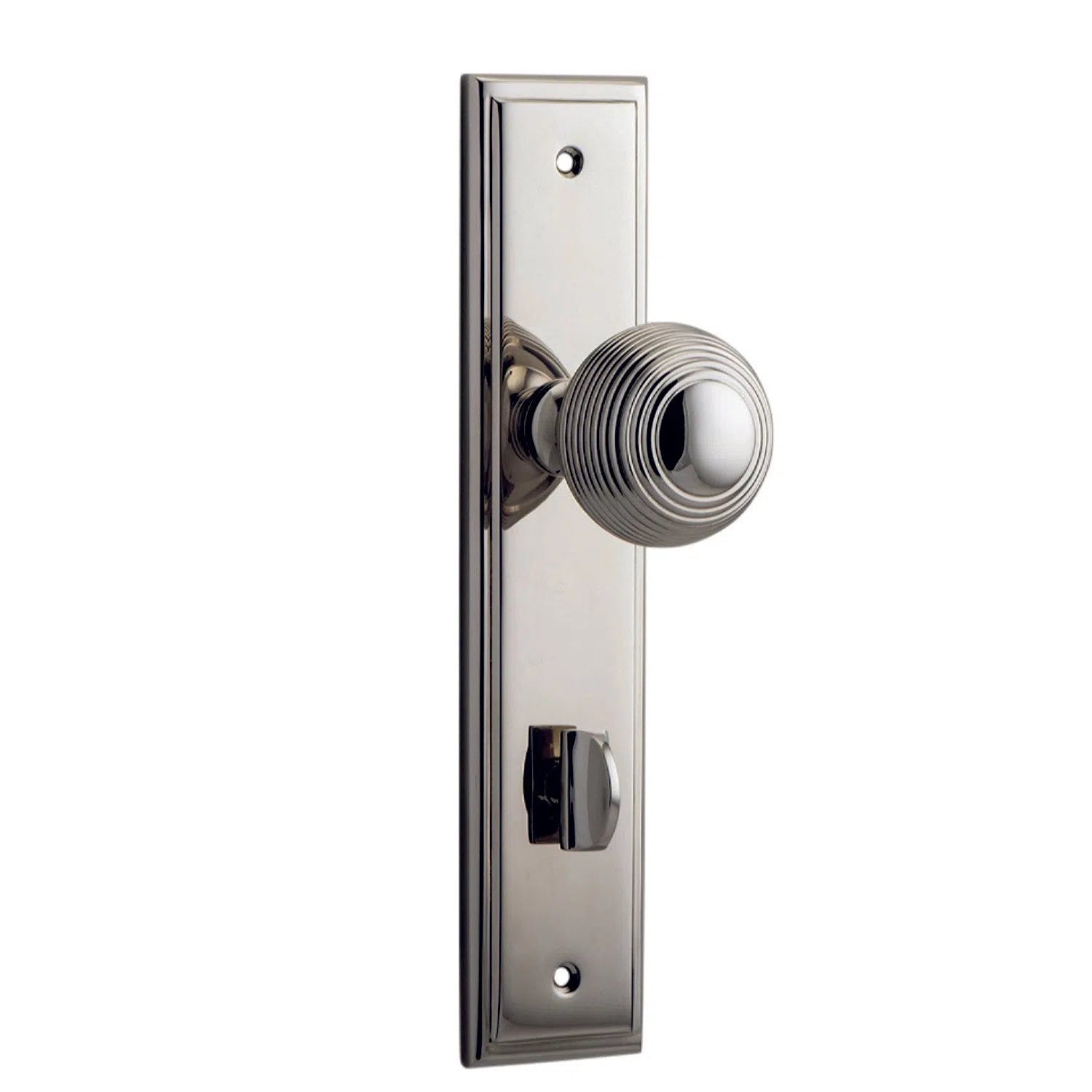 Iver Door Knob Guildford Stepped Privacy Pair Polished Nickel