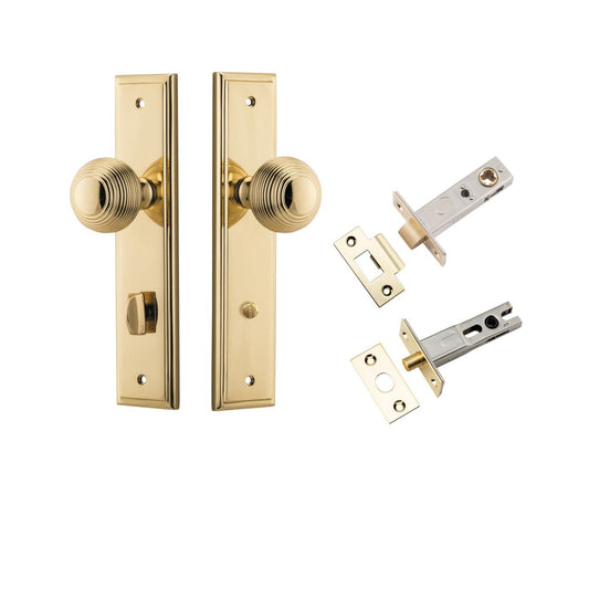 Iver Door Knob Guildford Stepped Privacy Polished Brass Inbuilt Privacy Kit