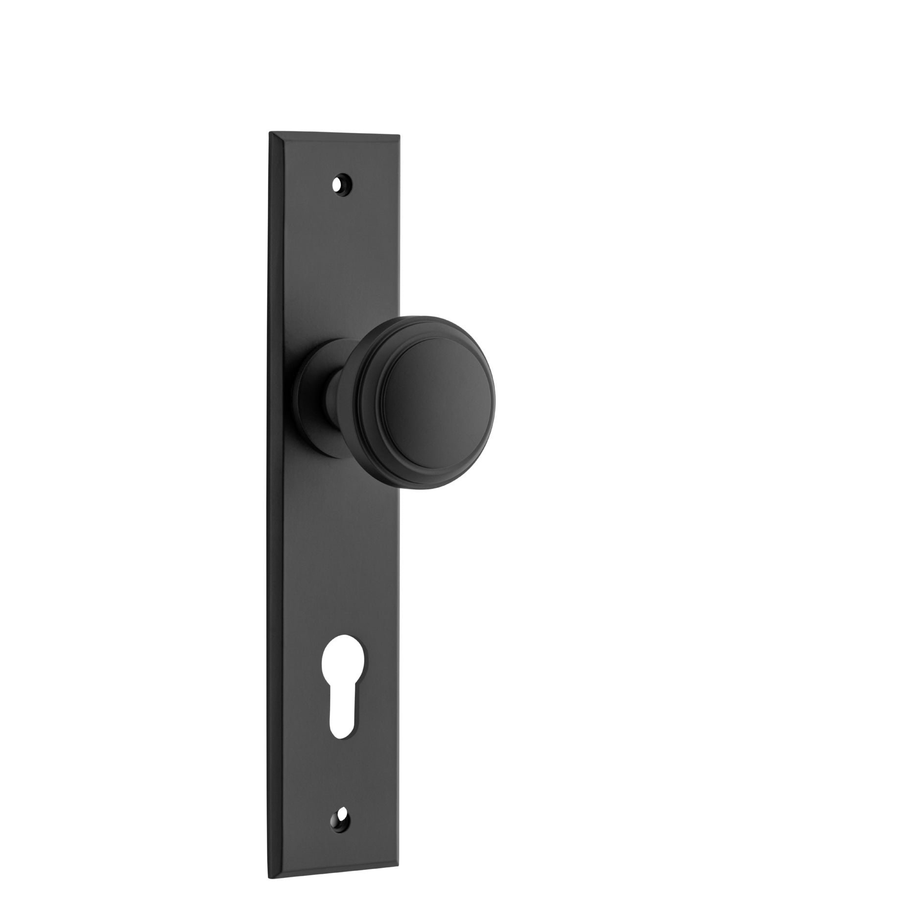 Iver Door Knob Paddington Chamfered Euro Pair Matt Black