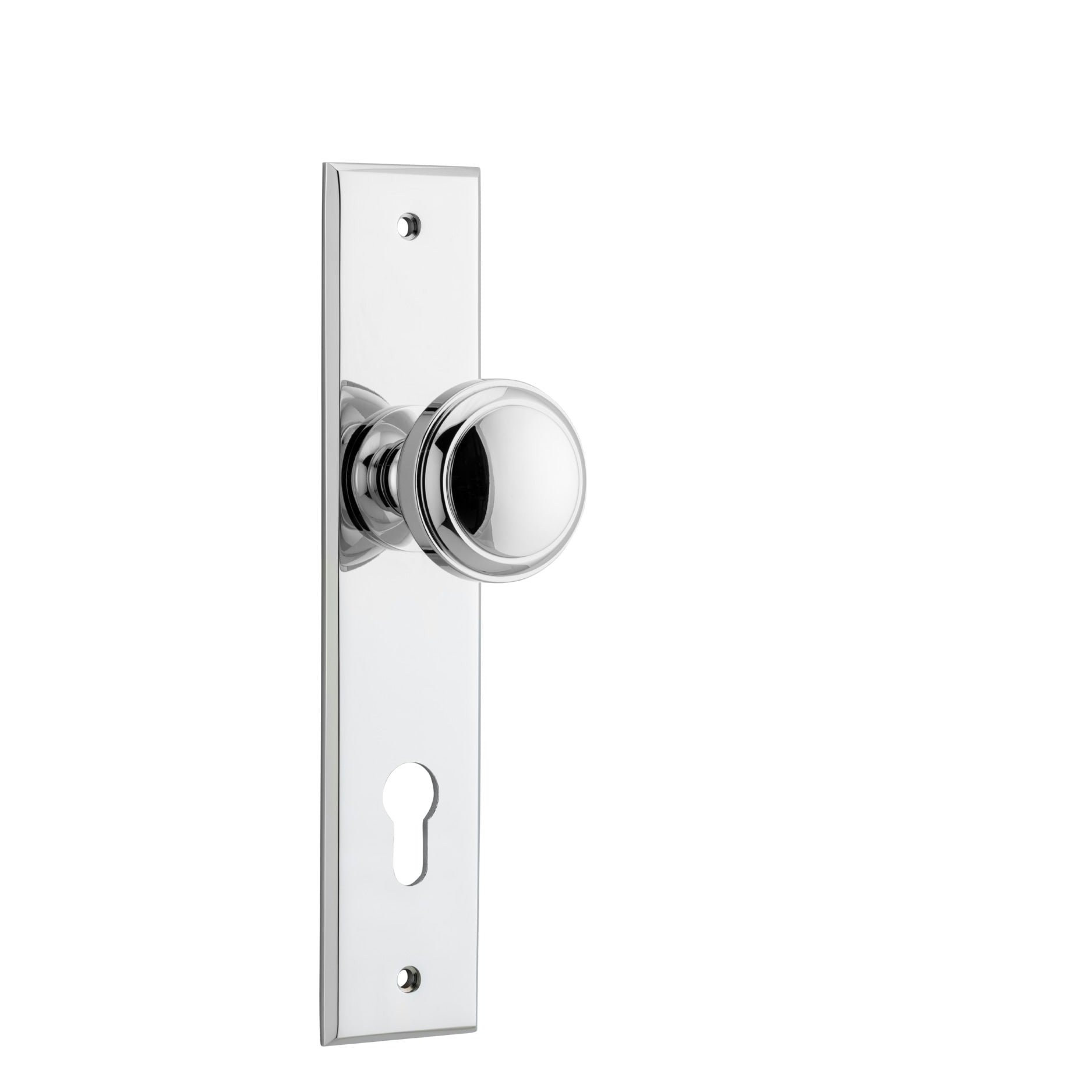 Iver Door Knob Paddington Chamfered Euro Pair Polished Chrome