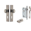 Iver Door Knob Paddington Chamfered Key/Key Distressed Nickel Entrance Kit