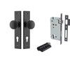 Iver Door Knob Paddington Chamfered Key/Key Matt Black Entrance Kit