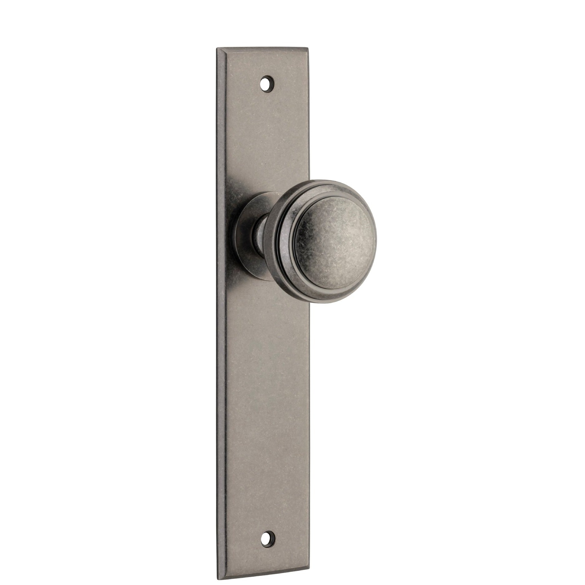 Iver Door Knob Paddington Chamfered Latch Pair Distressed Nickel