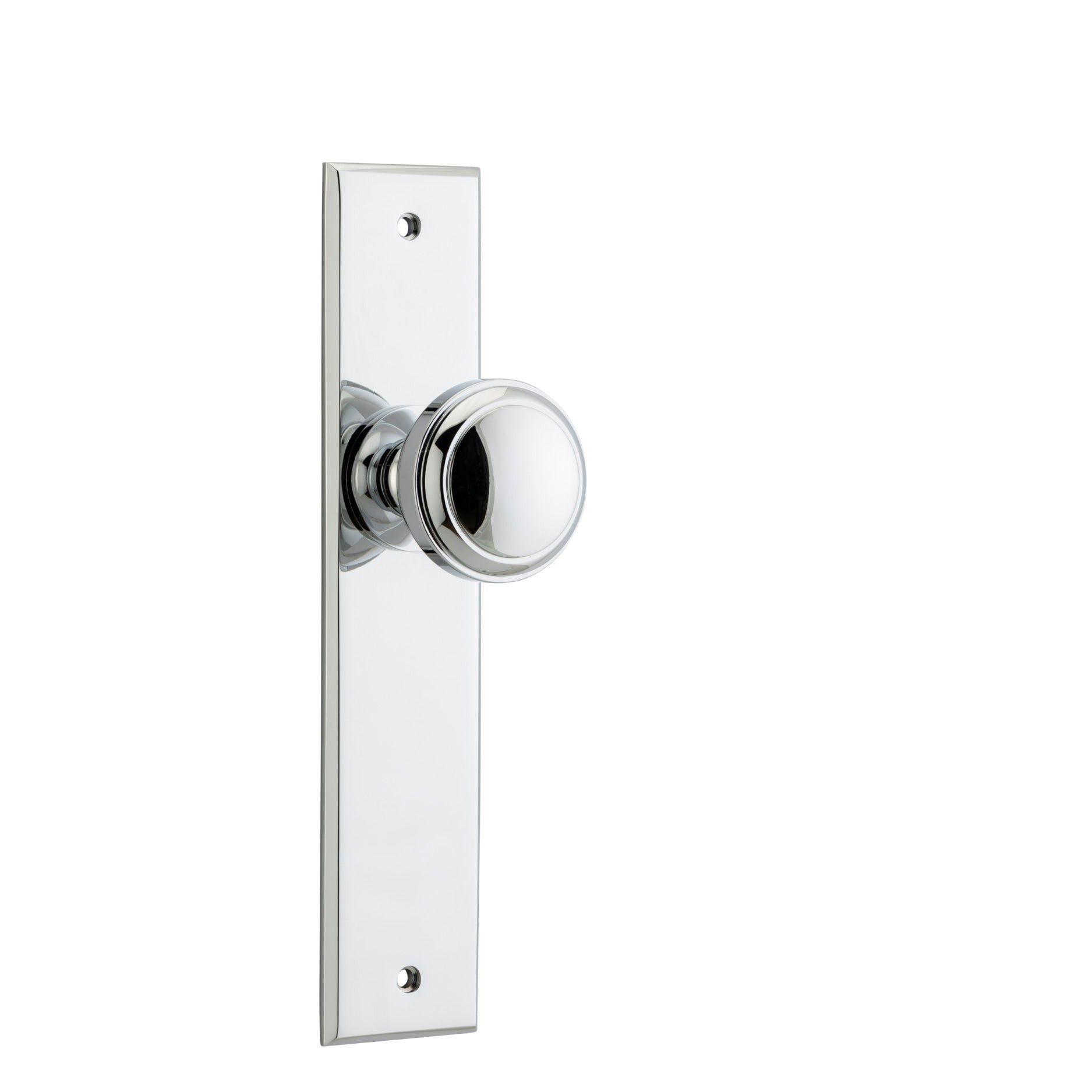 Iver Door Knob Paddington Chamfered Latch Pair Polished Chrome