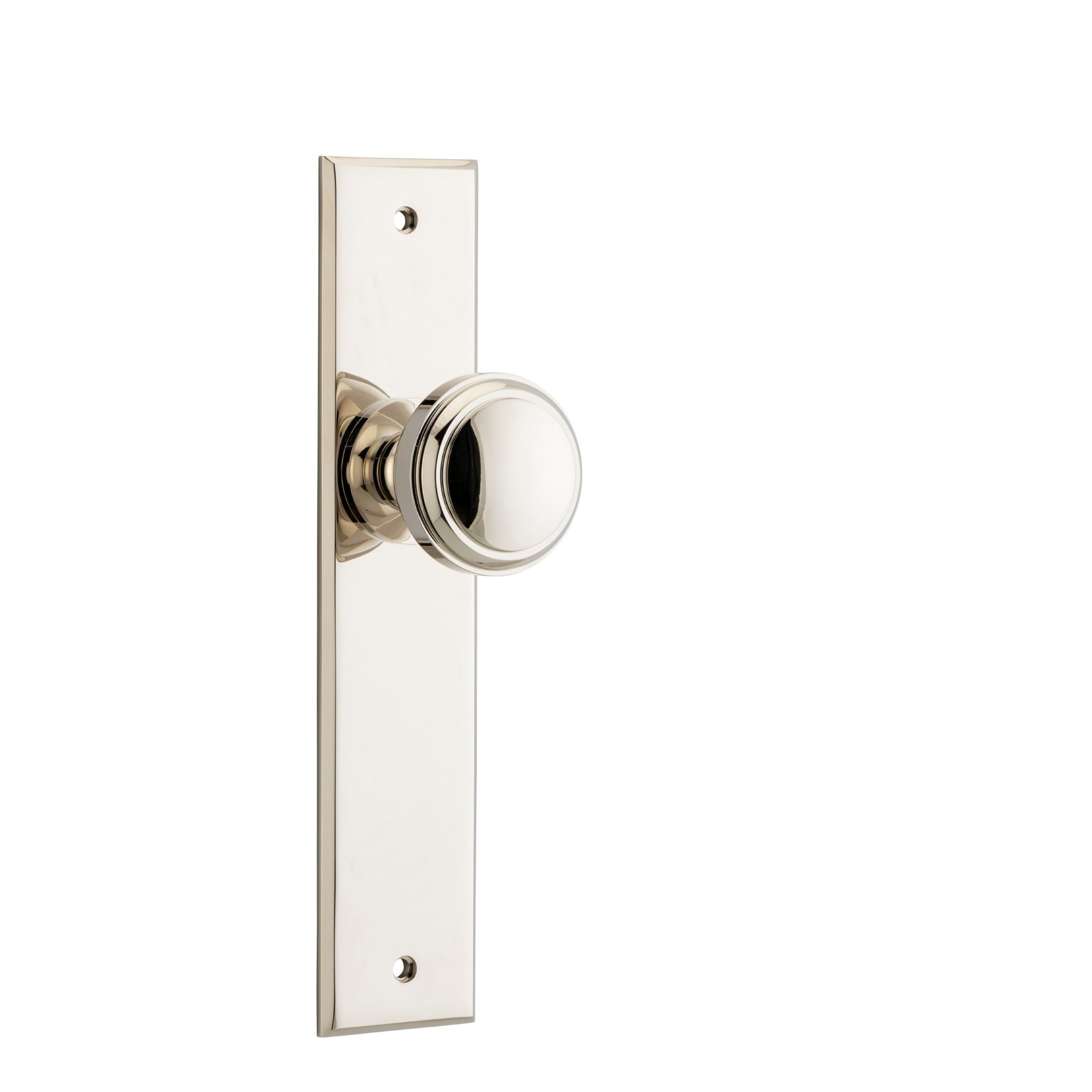 Iver Door Knob Paddington Chamfered Latch Pair Polished Nickel