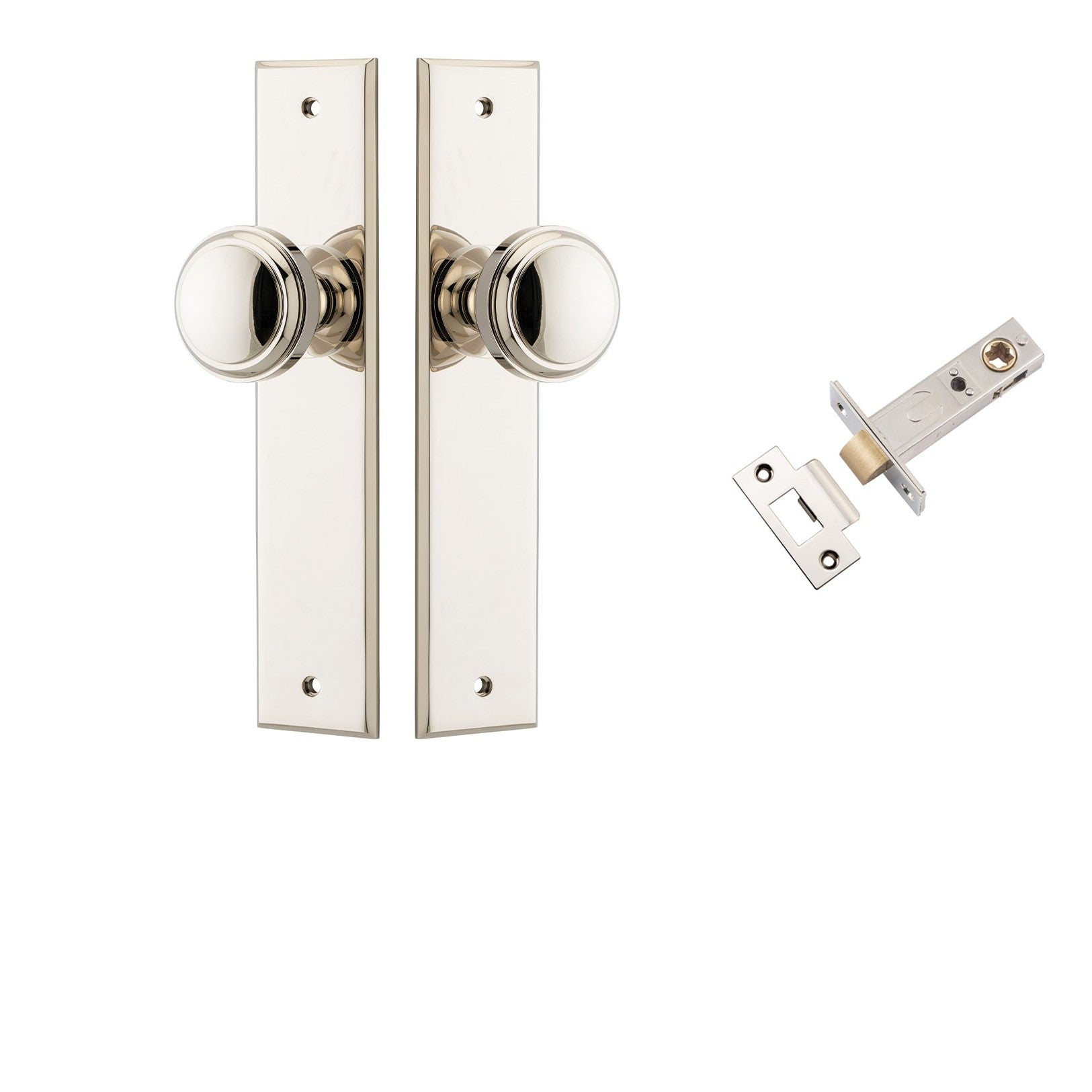 Iver Door Knob Paddington Chamfered Polished Nickel Passage Kit