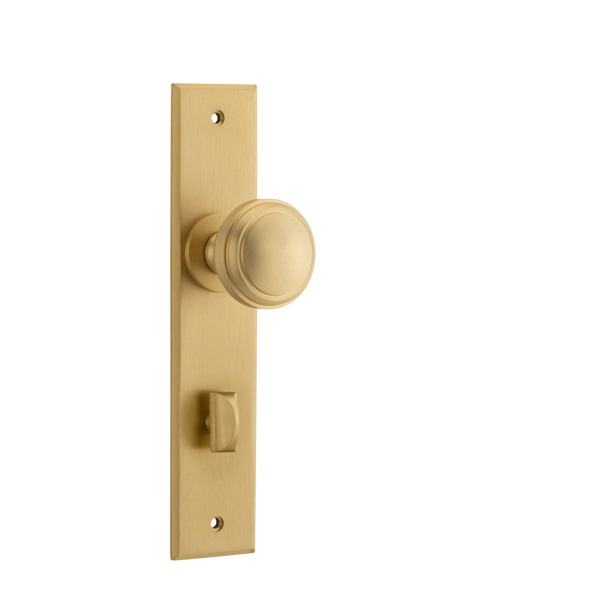 Iver Door Knob Paddington Chamfered Privacy Pair Brushed Brass