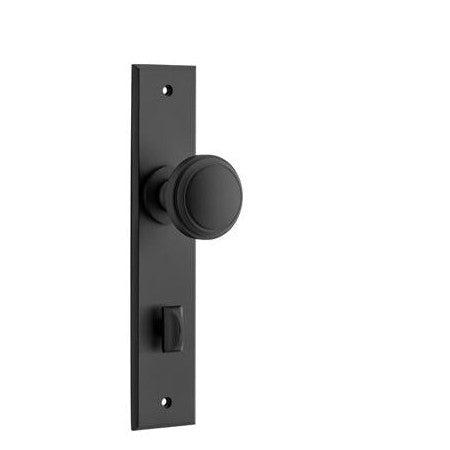 Iver Door Knob Paddington Chamfered Privacy Pair Matt Black