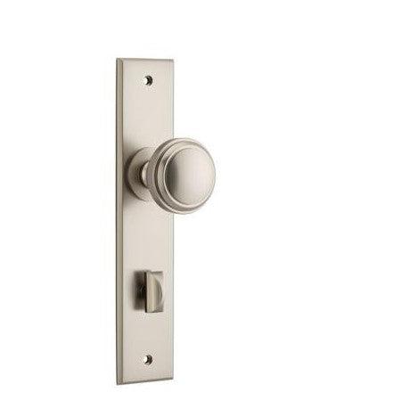 Iver Door Knob Paddington Chamfered Privacy Pair Satin Nickel