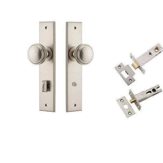 Iver Door Knob Paddington Chamfered Privacy Satin Nickel Privacy Kit