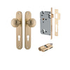 Iver Door Knob Paddington Oval Euro Key/Key Brushed Brass Entrance Kit