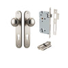 Iver Door Knob Paddington Oval Euro Key/Key Satin Nickel Entrance Kit