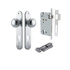 Iver Door Knob Paddington Oval Euro Key/Thumb Brushed Chrome Entrance Kit