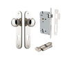 Iver Door Knob Paddington Oval Euro Key/Thumb Polished Nickel Entrance Kit