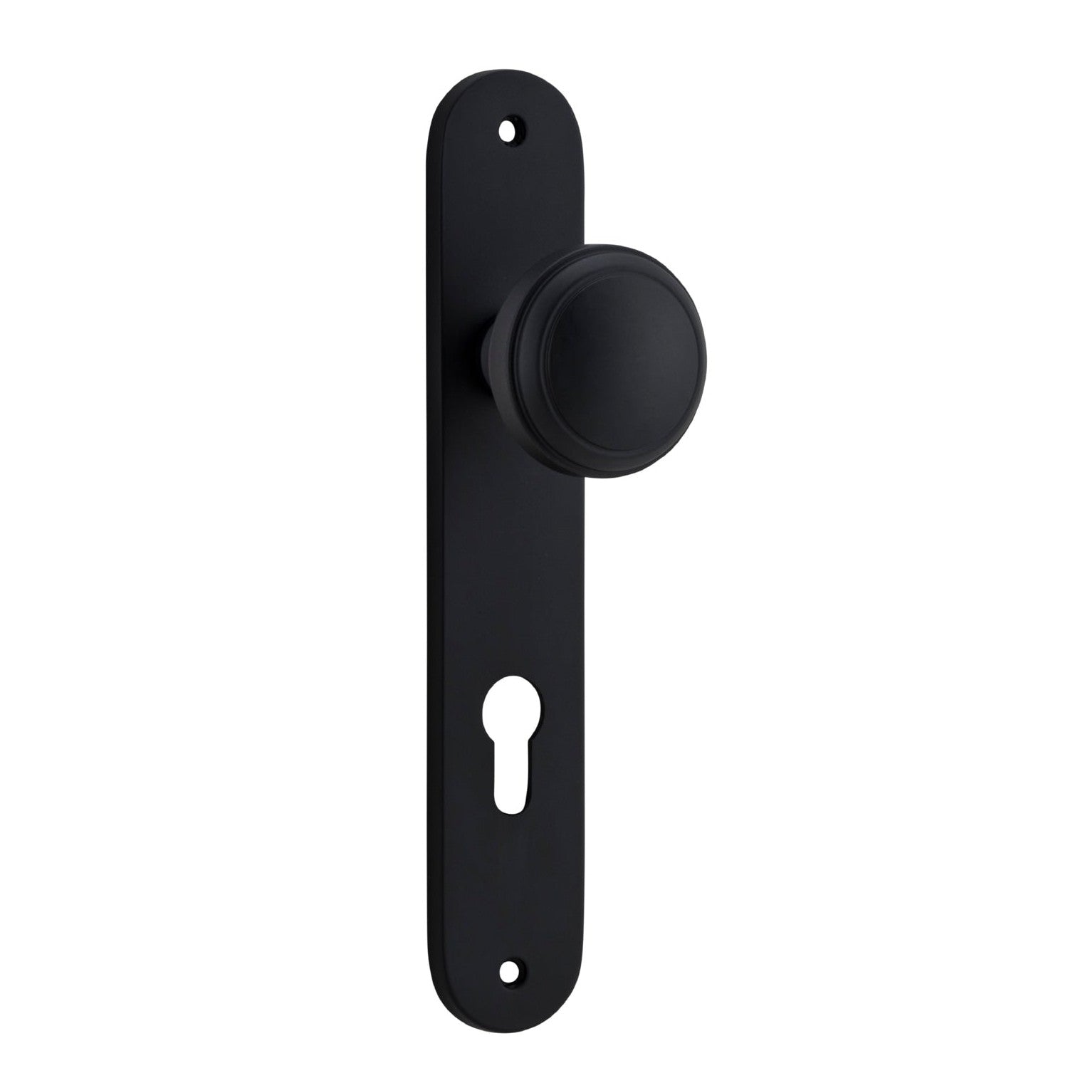 Iver Door Knob Paddington Oval Euro Pair Matt Black