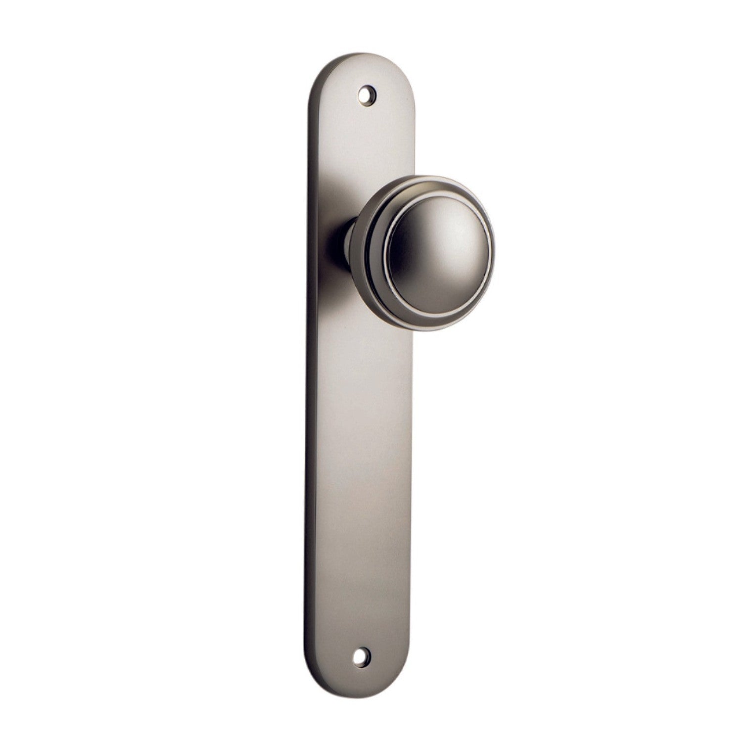 Iver Door Knob Paddington Oval Latch Pair Satin Nickel