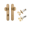 Iver Door Knob Paddington Oval Privacy Brushed Brass Inbuilt Privacy Kit