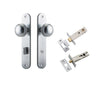 Iver Door Knob Paddington Oval Privacy Brushed Chrome Inbuilt Privacy Kit