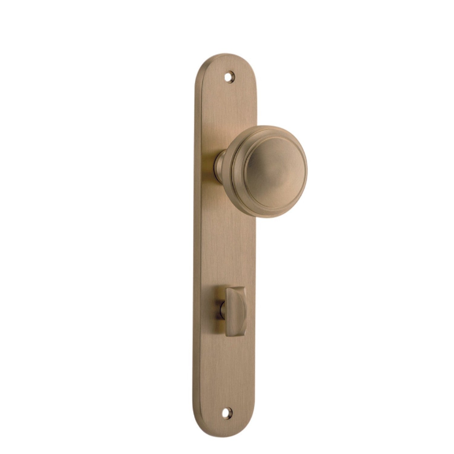 Iver Door Knob Paddington Oval Privacy Pair Brushed Brass