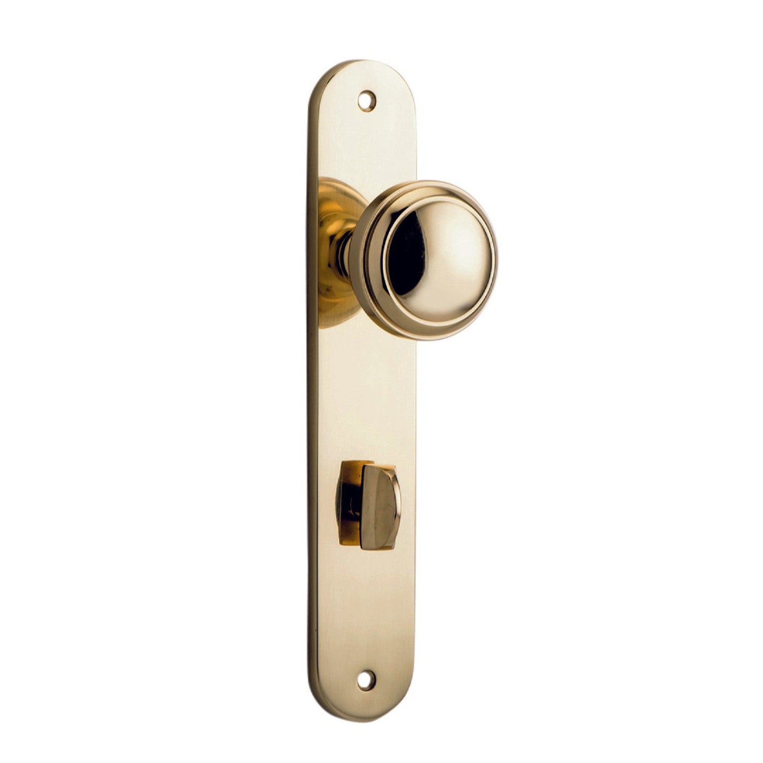 Iver Door Knob Paddington Oval Privacy Pair Polished Brass