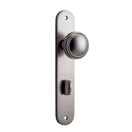Iver Door Knob Paddington Oval Privacy Pair Satin Nickel