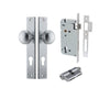 Iver Door Knob Paddington Rectangular Euro Key/Key Brushed Chrome Entrance Kit