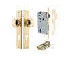 Iver Door Knob Paddington Rectangular Euro Key/Key Polished Brass Entrance Kit