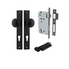 Iver Door Knob Paddington Rectangular Euro Key/Thumb Matt Black Entrance Kit