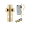 Iver Door Knob Paddington Rectangular Euro Key/Thumb Polished Brass Entrance Kit