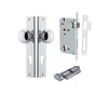 Iver Door Knob Paddington Rectangular Euro Key/Thumb Polished Chrome Entrance Kit