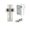 Iver Door Knob Paddington Rectangular Euro Key/Thumb Polished Nickel Entrance Kit