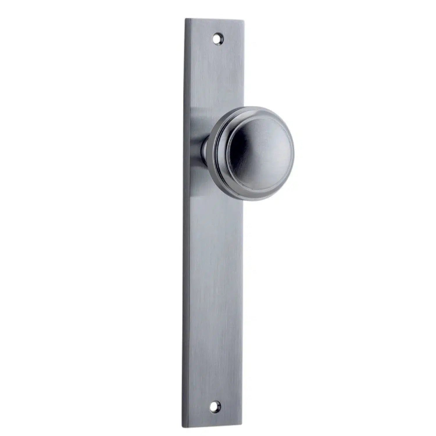 Iver Door Knob Paddington Rectangular Latch Pair Brushed Chrome