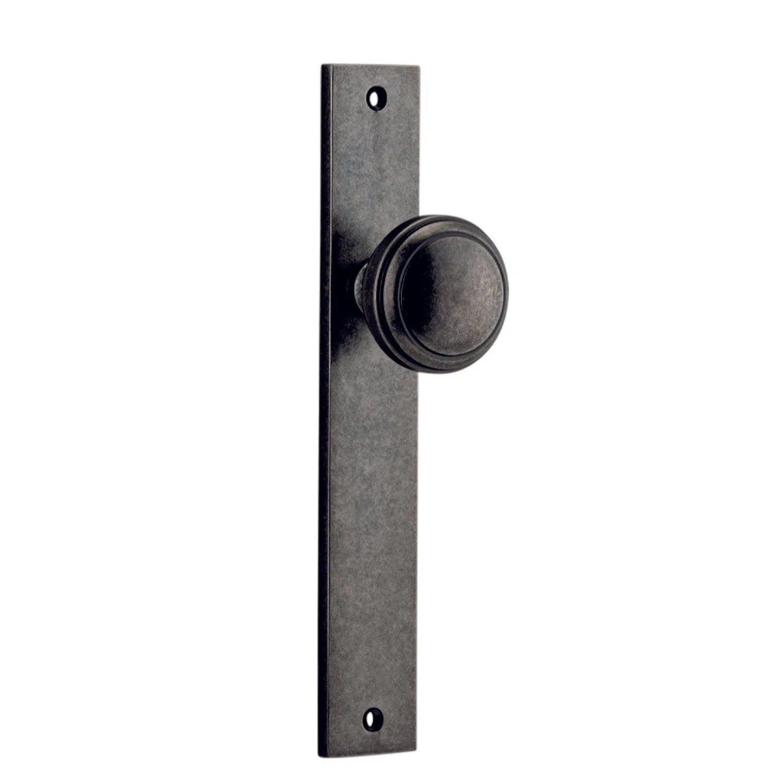 Iver Door Knob Paddington Rectangular Latch Pair Distressed Nickel