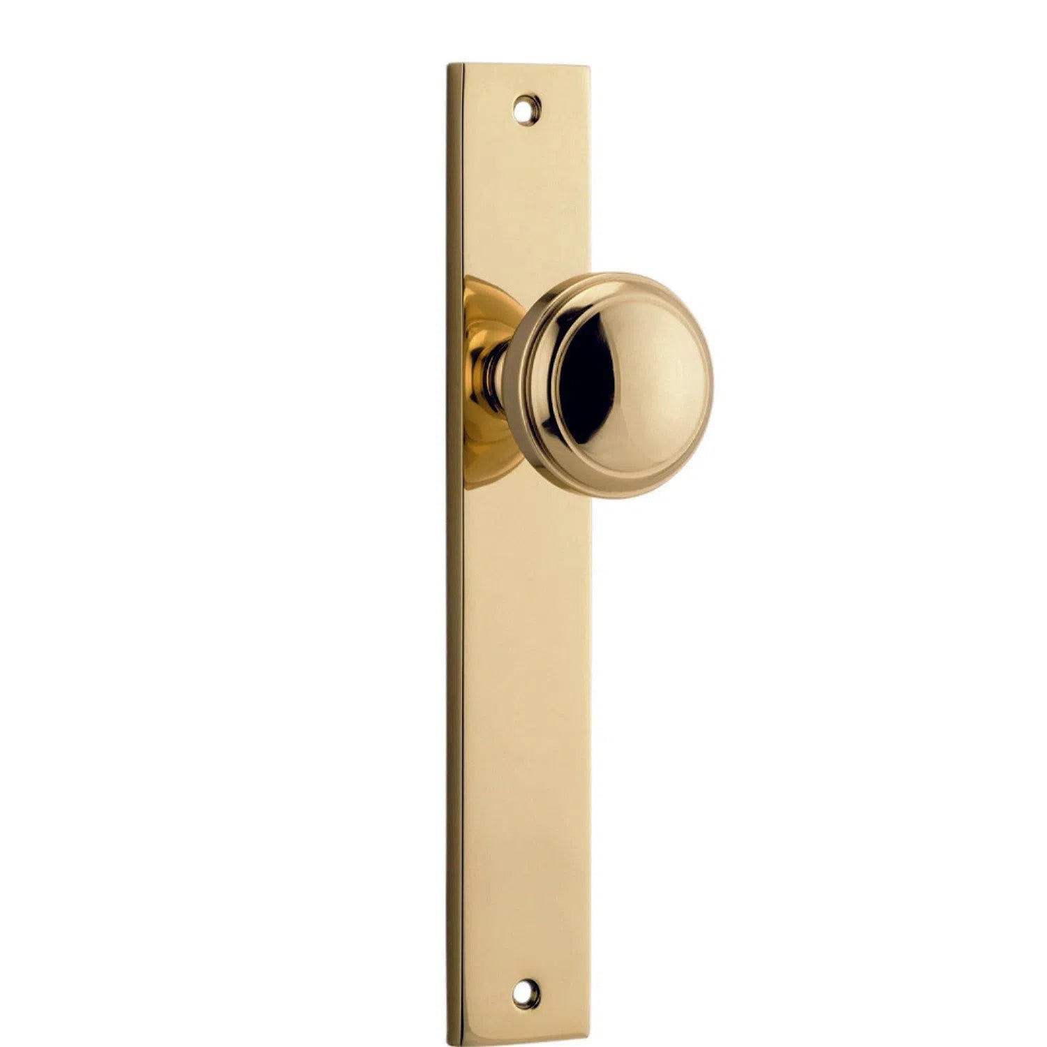 Iver Door Knob Paddington Rectangular Latch Pair Polished Brass