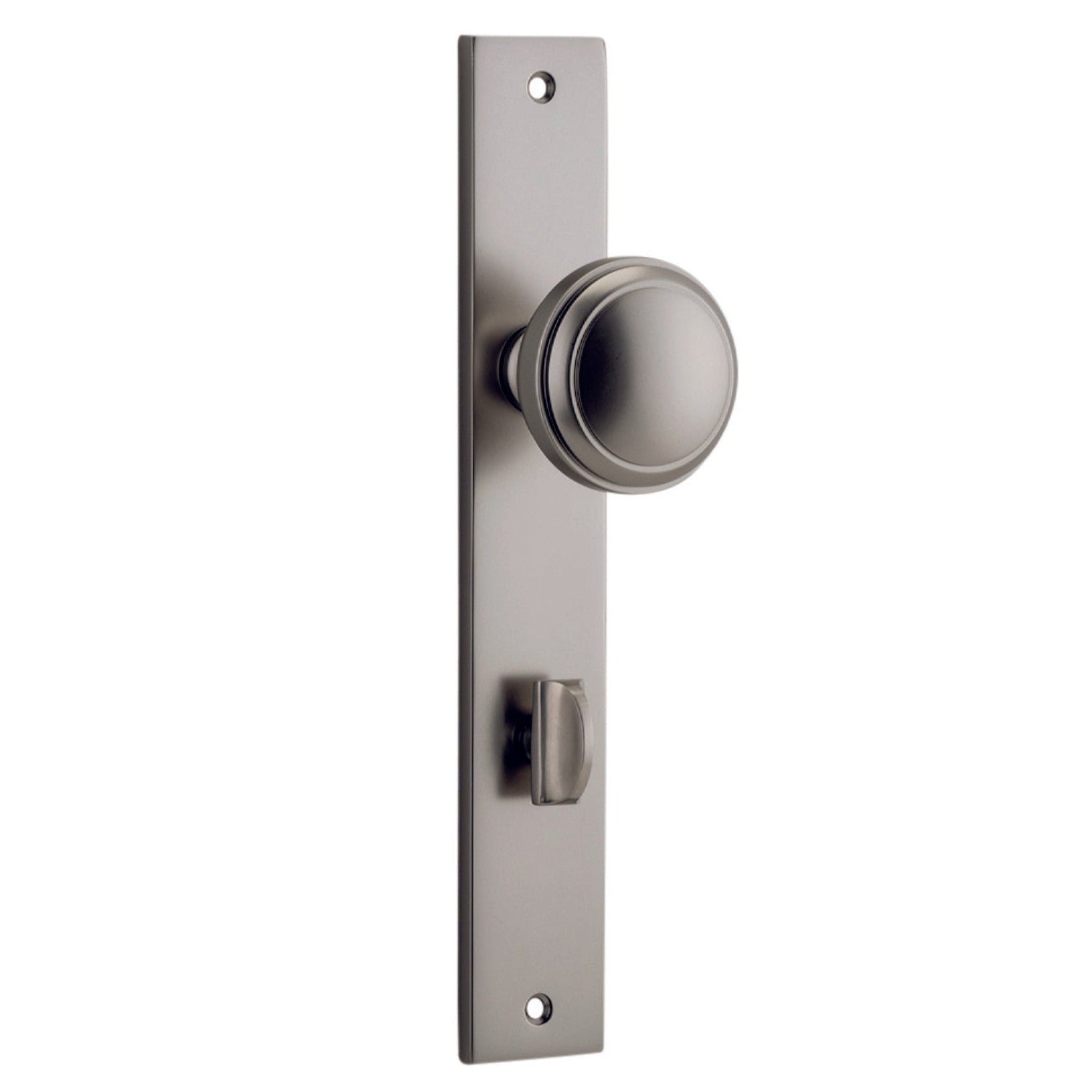 Iver Door Knob Paddington Rectangular Privacy Pair Satin Nickel