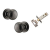 Iver Door Knob Paddington Round Rose Concealed Fix Distressed Nickel Passage Kit