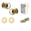 Iver Door Knob Paddington Round Rose Concealed Fix Key/Thumb Polished Brass Entrance Kit