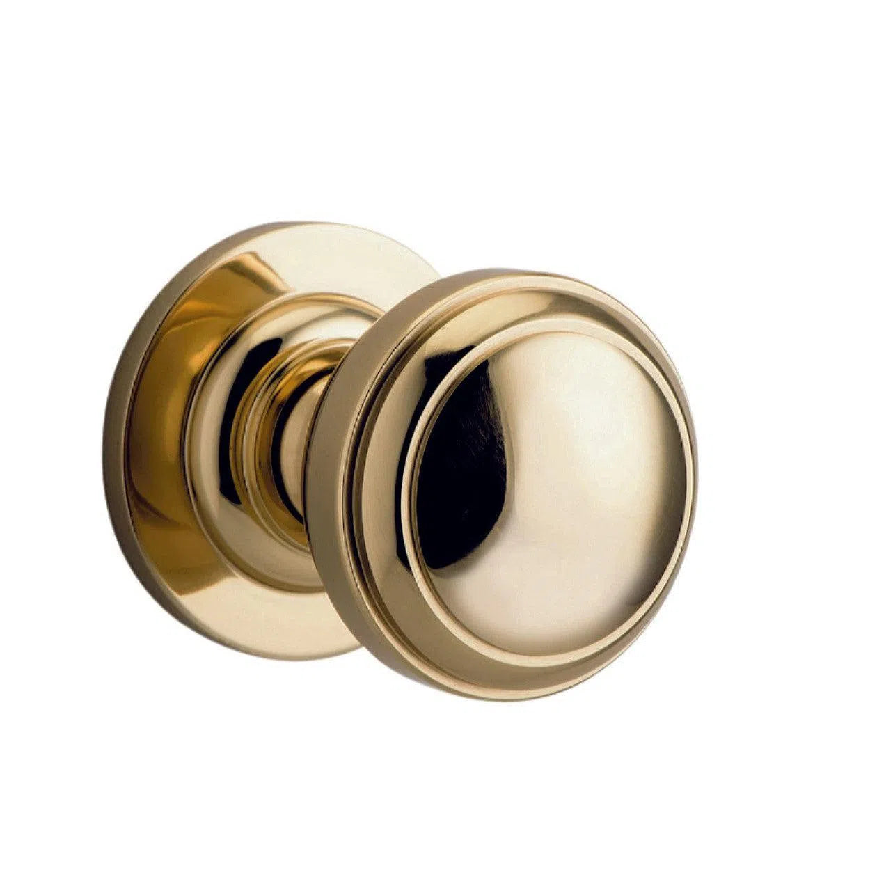 Iver Door Knob Paddington Round Rose Concealed Fix Pair Polished Brass