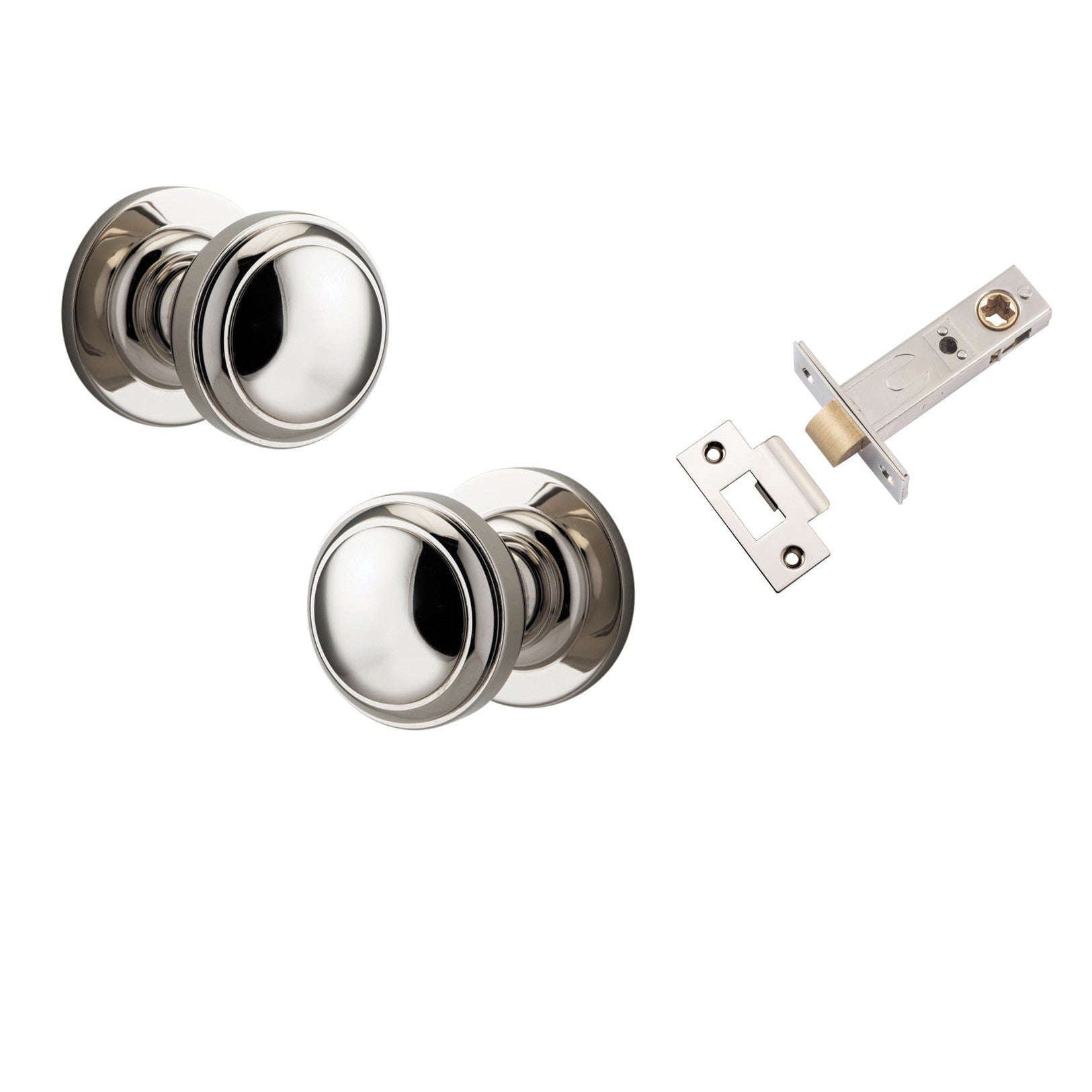 Iver Door Knob Paddington Round Rose Concealed Fix Polished Nickel Passage Kit