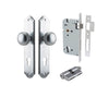 Iver Door Knob Paddington Shouldered Euro Key/Key Brushed Chrome Entrance Kit