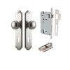 Iver Door Knob Paddington Shouldered Euro Key/Key Satin Nickel Entrance Kit