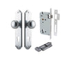 Iver Door Knob Paddington Shouldered Euro Key/Thumb Brushed Chrome Entrance Kit