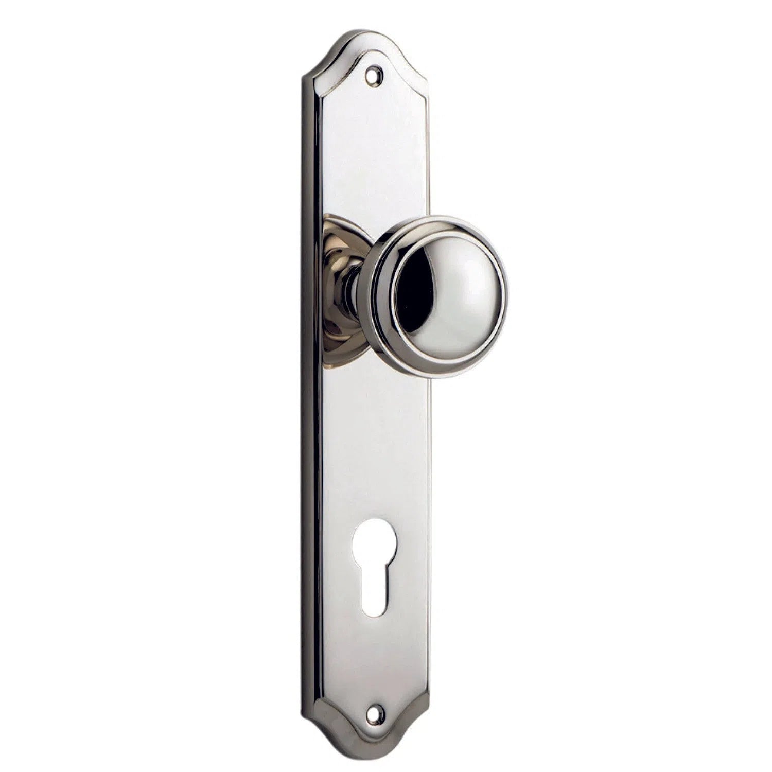 Iver Door Knob Paddington Shouldered Euro Pair Polished Nickel