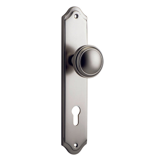 Iver Door Knob Paddington Shouldered Euro Pair Satin Nickel