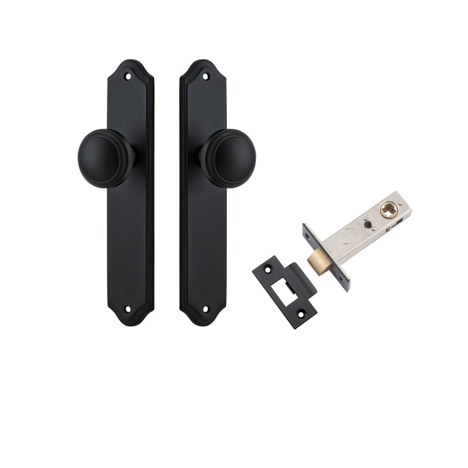 Iver Door Knob Paddington Shouldered Latch Matt Black Passage Kit